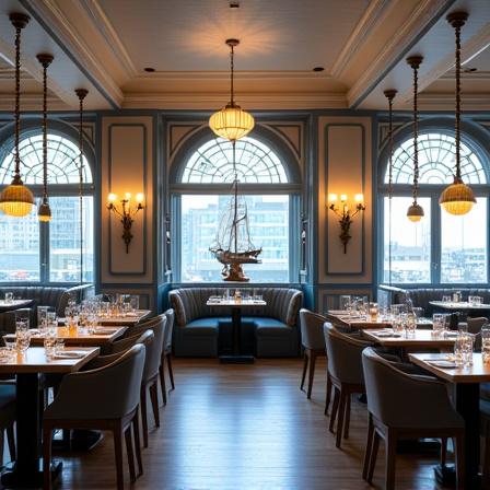 Bespoke restaurant interiors with nautical decor