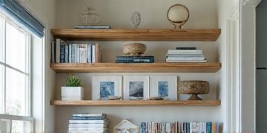 Nautical shelving for coastal living rooms